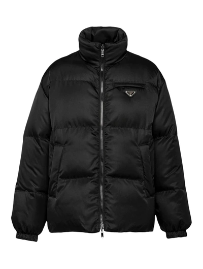 Shop Prada Padded Jacket Re-nylon In Black