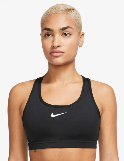 Shop Nike Swoosh Medium Support Bra In Black