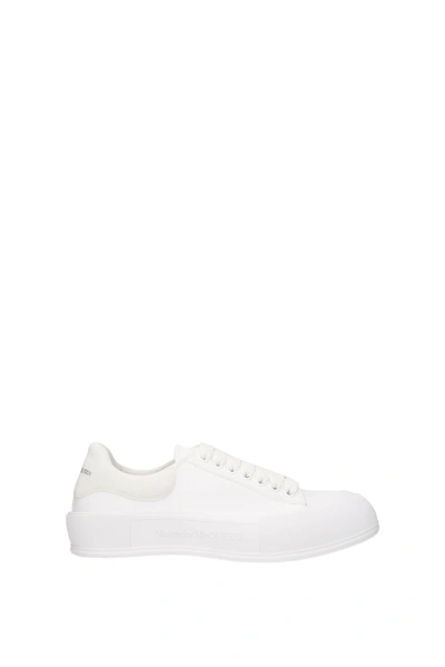 Shop Alexander Mcqueen Sneakers Fabric White White