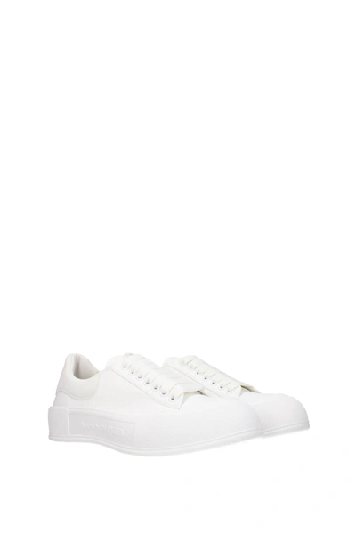 Shop Alexander Mcqueen Sneakers Fabric White White
