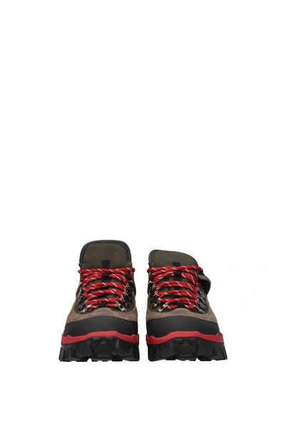 Shop Moncler Sneakers Henry Suede Brown