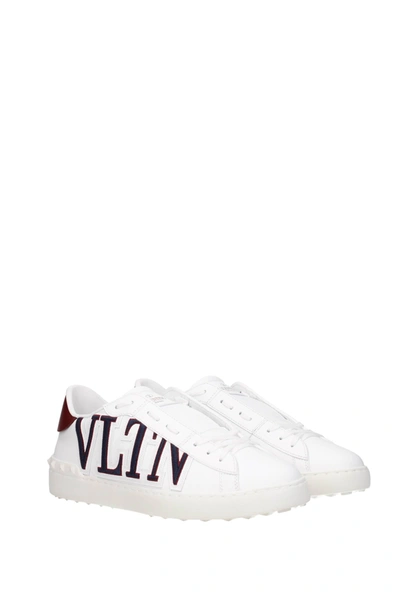 Shop Valentino Sneakers Leather White Bordeaux