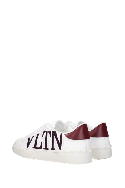 Shop Valentino Sneakers Leather White Bordeaux
