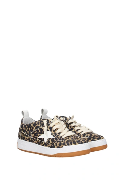 Shop Golden Goose Sneakers Suede Brown Leopard