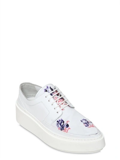 Kenzo 50mm Austin Faux Patent Leather Sneakers In White