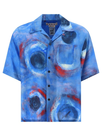 Shop Marni "buchi Blu" Shirt In Blue
