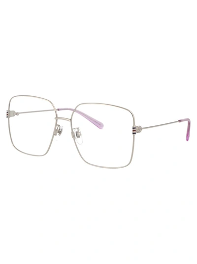 Shop Gucci Optical In 002 Silver Silver Transparent