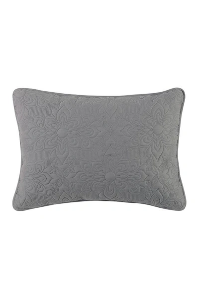 Vcny Home Caroline Embossed Floral Quilt Set In Grey