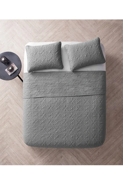 Vcny Home Caroline Embossed Floral Quilt Set In Grey