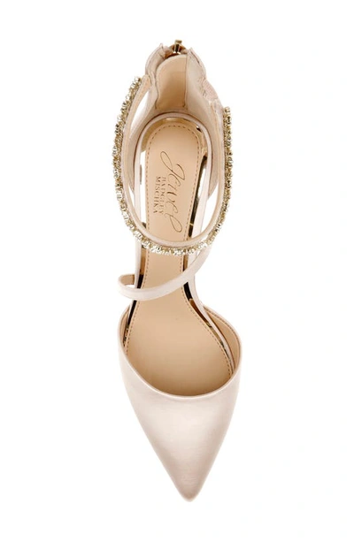 Shop Jewel Badgley Mischka Alaia Pointed Toe Pump In Champagne