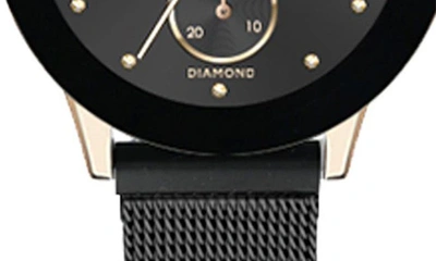Shop I Touch Diamond Dial Mesh Strap Watch, 30mm In Black