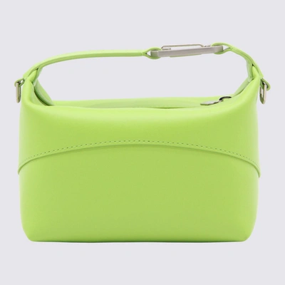 Shop Eéra Eéra Green Leather Moon Top Handle Bag
