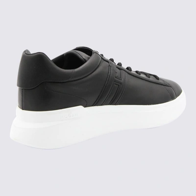 Shop Hogan Black And White Leather Sneakers