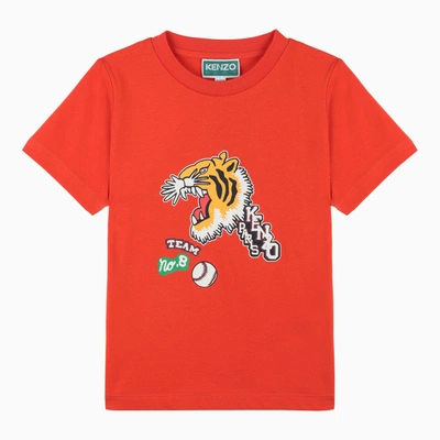 Shop Kenzo Peach T-shirt With Print In Orange