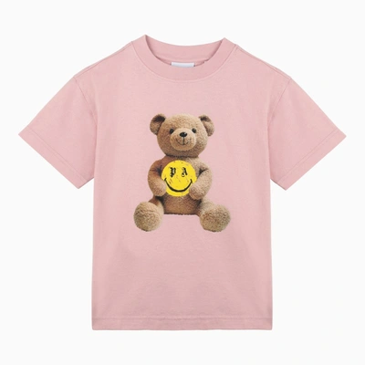 Shop Palm Angels | Pop Pa Bear Pink Crewneck T-shirt