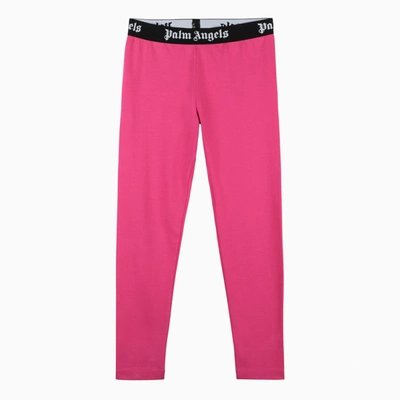 Shop Palm Angels | Fuchsia Leggings With Elastic In Pink