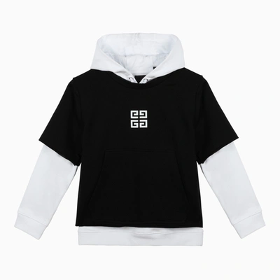 Givenchy Kids Bicolor Hoodie In Black ModeSens