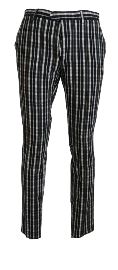 Shop Bencivenga Black Checkered Cotton Casual Men's Pants
