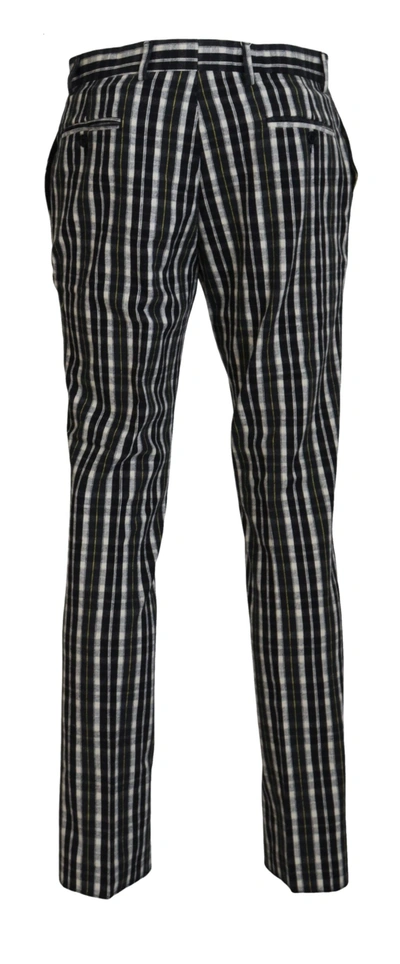Shop Bencivenga Black Checkered Cotton Casual Men's Pants