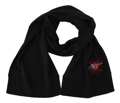 Shop Dolce & Gabbana Black Sacred Heart #dgloveslondon Wrap Women's Scarf
