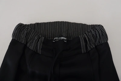 Shop Dolce & Gabbana Black Straight Fit Cotton Women's Pants