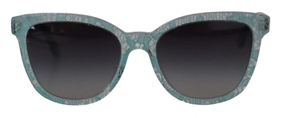 Shop Dolce & Gabbana Blue Lace Crystal Acetate Butterfly Dg4190 Women's Sunglasses
