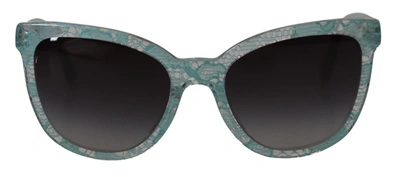 Shop Dolce & Gabbana Blue Lace Crystal Acetate Butterfly Dg419c Women's Sunglasses