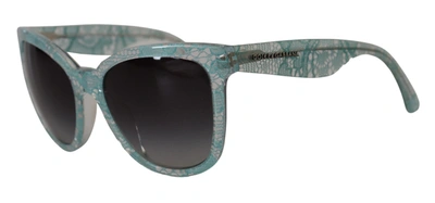 Shop Dolce & Gabbana Blue Lace Crystal Acetate Butterfly Dg419c Women's Sunglasses