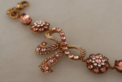 Shop Dolce & Gabbana Gold Brass Chain Baroque Crystal Embellished Women's Bracelet