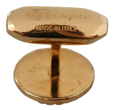 Shop Dolce & Gabbana Gold Plated Brass Round Pin Men Men's Cufflinks