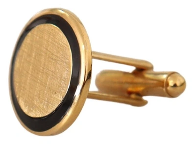 Shop Dolce & Gabbana Gold Plated Brass Round Pin Men Men's Cufflinks