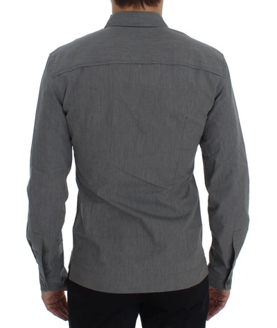 Shop Dolce & Gabbana Elegant Gray Cotton Dress Men's Shirt