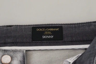 Shop Dolce & Gabbana Gray Washed Skinny Men Denim Men's Jeans