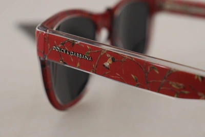 Shop Dolce & Gabbana Red Floral Plastic Frame Round Lens Dg4284 Women's Sunglasses