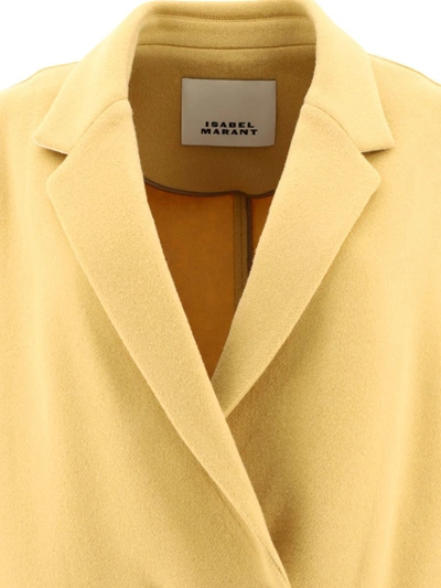 Shop Isabel Marant "efegozi" Coat In Yellow