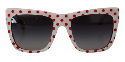 Shop Dolce & Gabbana White Red Polka Dots Acetate Dg4228 Women's Sunglasses In White And Red