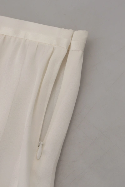 Shop Dolce & Gabbana White Silk Floral Lace Lingerie Women's Underwear