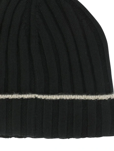 Shop Brunello Cucinelli Cashmere Rib Knit Beanie In Black