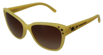 Shop Dolce & Gabbana Yellow Acetate Frame Stars Embellishment Dg4124 Women's Sunglasses