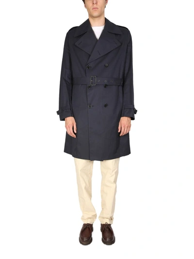 Shop Mackintosh Trench Coat "st Andrews" In Blue