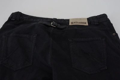 Shop John Galliano Black Cotton Back Buckle Casual Denim Men's Jeans