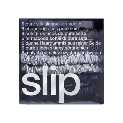 Shop Slip Pure Silk Skinny Scrunchies In Midnight