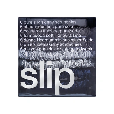 Slip Pure Silk Skinny Scrunchies In Midnight