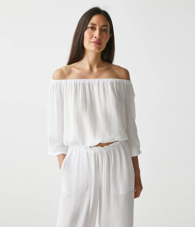 Shop Michael Stars Isabel Convertible Gauze Top In White