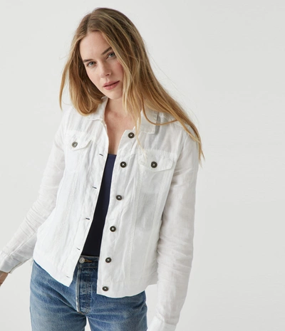 Shop Michael Stars Jean Linen Jacket In White