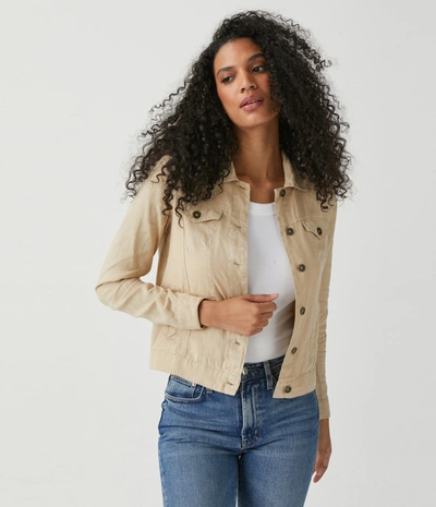 Shop Michael Stars Jean Linen Jacket In Natural