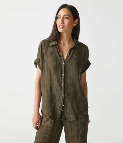 MICHAEL STARS BAILEY GAUZE BUTTON DOWN SHIRT 