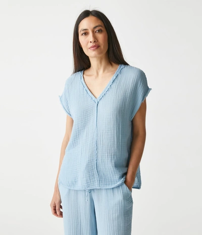 Michael Stars Nina Linen-blend Sweater In Harbor