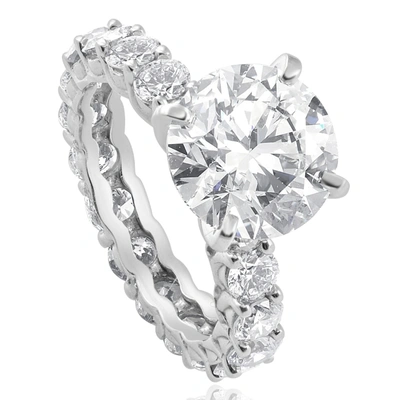 Pompeii3 Certified 7.02 Ct Diamond Eternity Engagement Ring G/vs1 14k White Gold In White