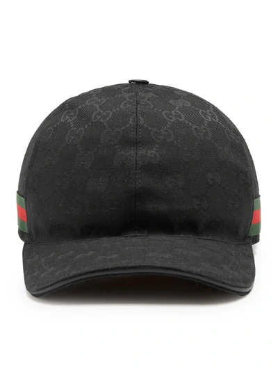 Gucci Web-stripe Gg Logo-jacquard Baseball Cap In Black | ModeSens